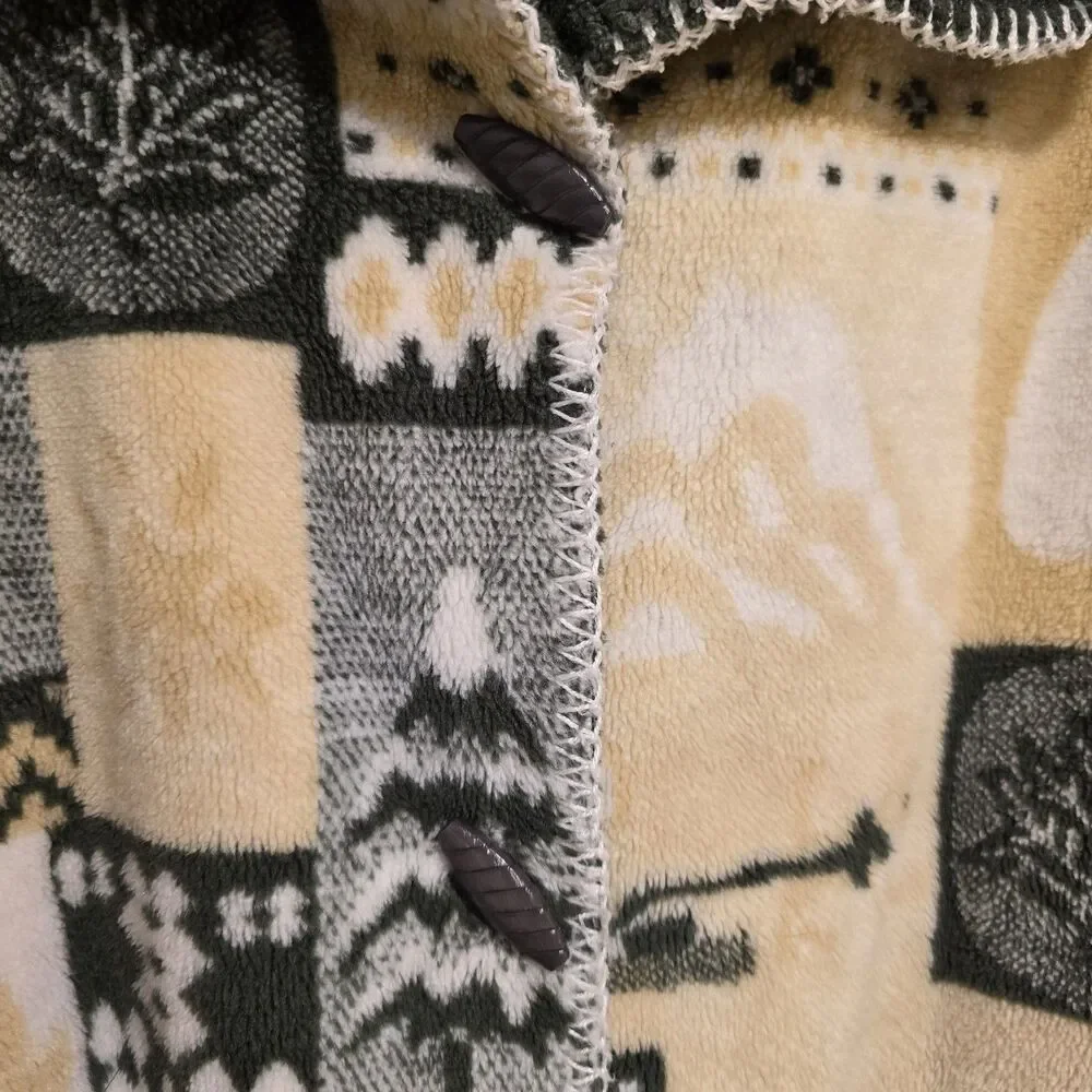 Vtg Quality Goods Canada Winter Nature Heavy Fleece Reversible Coat Jacket M/L - Picture 9 of 16